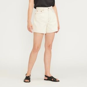 Everlane A-line denim shorts in Ecru size 30